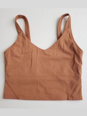Small Size 4 No Brand Tan Light Brown Crop Tank / Sports Bra